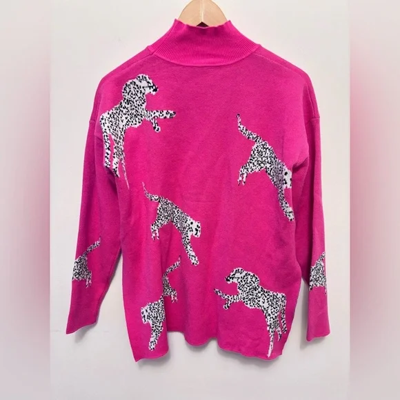 Pink Sweater with Cheetah Design - Picture 2 of 4